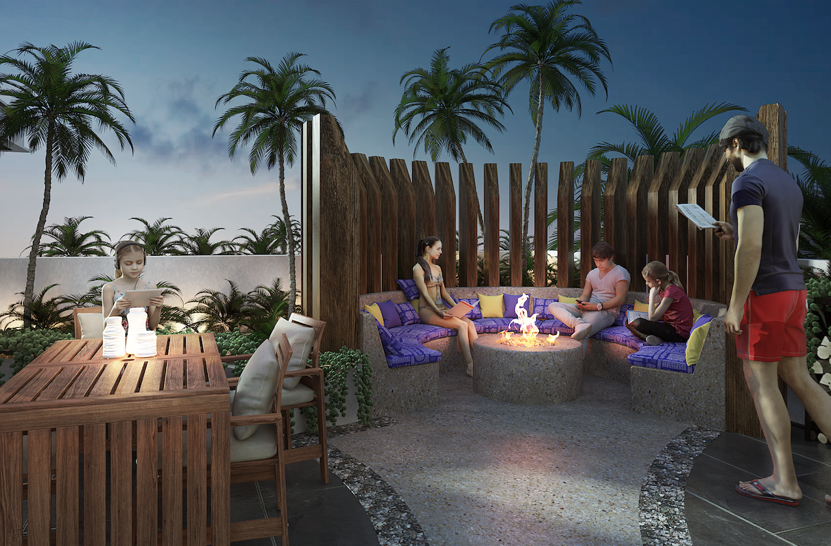 Roof área de lectura - Cosmo 42 - playa del Carmen - Pelicano Properties